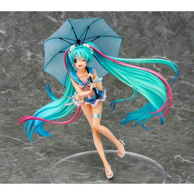 Hatsune Miku Vocaloid Miku Gt 2019 Thailand Racing Kawaii Cartoon Cute Anime Figure Model Toys for Girls Birthday Toys Hobbies