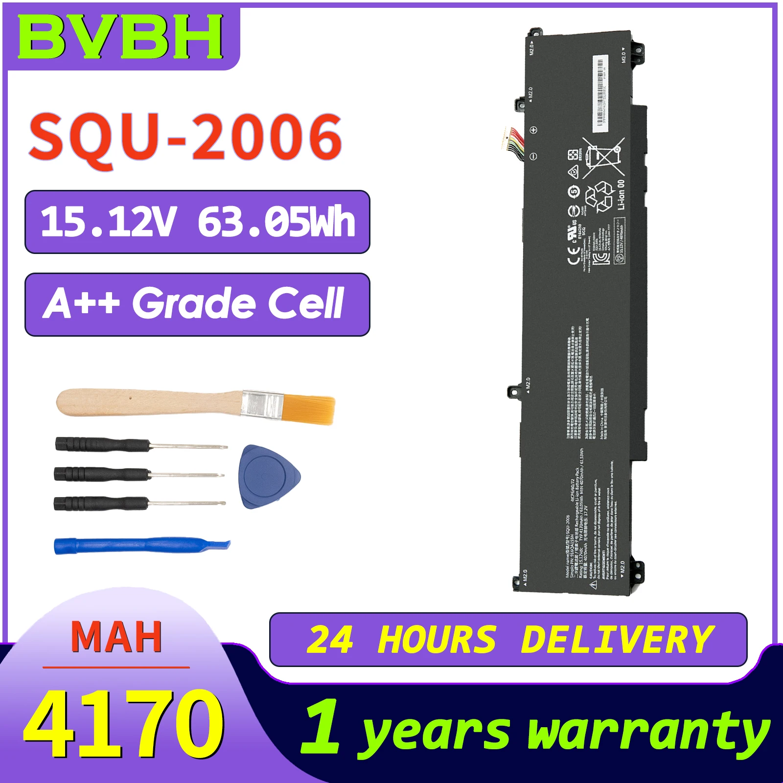 

BVbh 7XINbox SQU-2006 15.12V/63.05Wh Laptop Battery For Hasee S8D/Z7D6/Z8D6 For ThundeRobot 911X1 Series 916QA155H