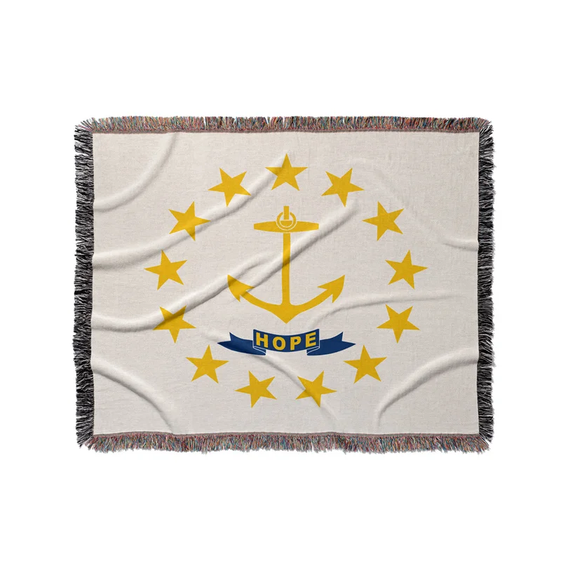 

Gaslight Gatekeep Girlboss Rhode Island United States of America Jacquard Fringed Woven Throw Blanket