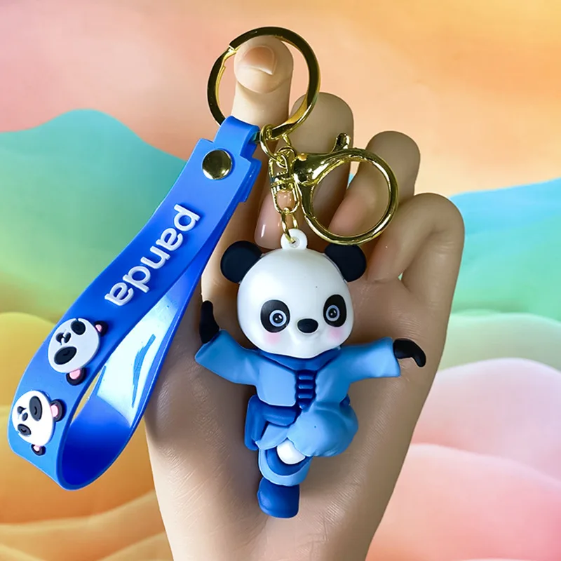 3D Karet PVC Kartun Panada Gantungan Kunci Ransel Aksesoris Liontin Gantungan Kunci Pabrik Disesuaikan Kartun Karet Lembut Gantungan Kunci