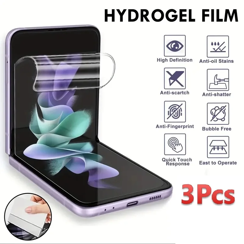 

3Pcs HD Hydrogel Film Screen Protector For Samsung Galaxy Z Flip6 Flip4 Soft Protective Film On Samsung Galaxy Z Flip5 Flip3 4 6