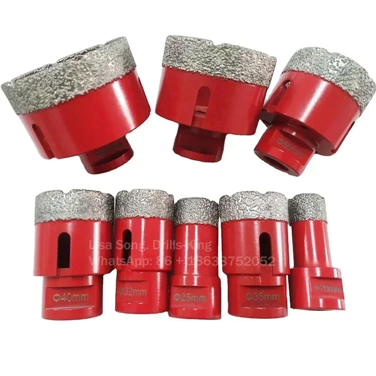 20 25 32 35 40 50 60 68mm Vacuum Brazed Drilling Core Bits +2 Saw Blade Diamond Hole Saw Cutter Kit Diamond Drill Bit Set