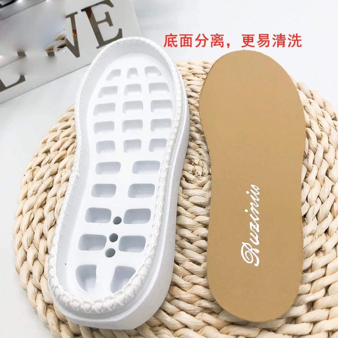 2024 DIY Hand Knitting Materials Slippers Rubber Outsoles for Shoes Platform Anti-Slip Crochet Needles Indoor Slippers Sole