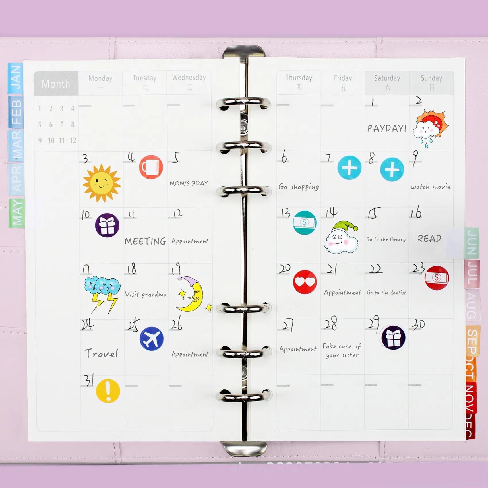 A6 из искусственной кожи Обложка для бумаг, карманы для бумаг с расходовым карманом для наполнения наличными и планирования, розовый