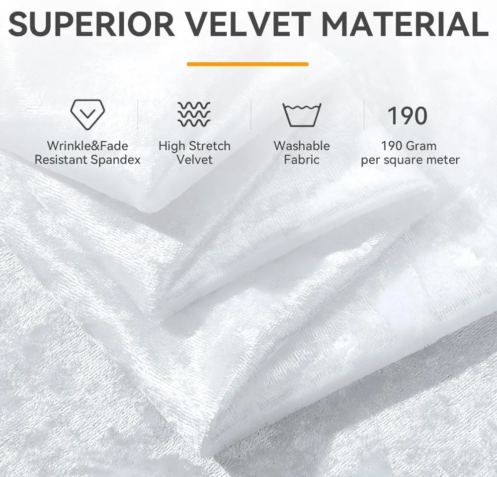 

Комплект из 6 60-дюймовых круглых бархатных скатертей с юбкой в пол, без морщин для свадеб и мероприятий (белый)