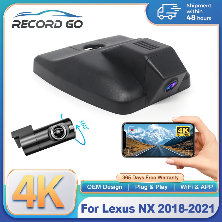 Car DVR For Lexus NX NX300 NX300h NX200 2018 2019 2020 2021 Dash Cam 4K UHD OEM Style Car Camera Auto Parts