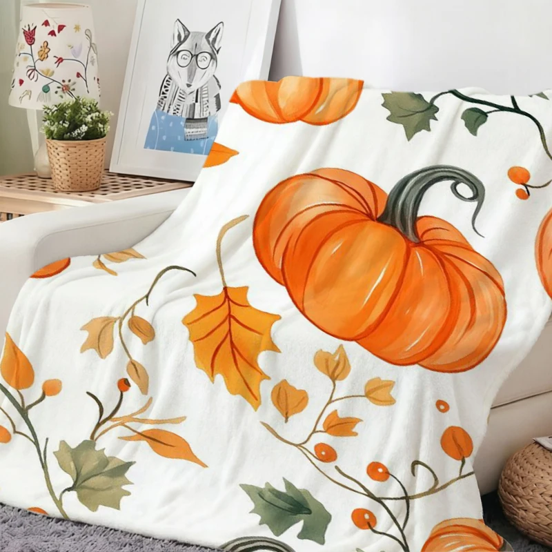 Pumpkin Bow Starburst Fall Throw Blanket Guest Quarters Patio Nook Soft Blanket Living Room Porch Lounge Bedroom Den Presents