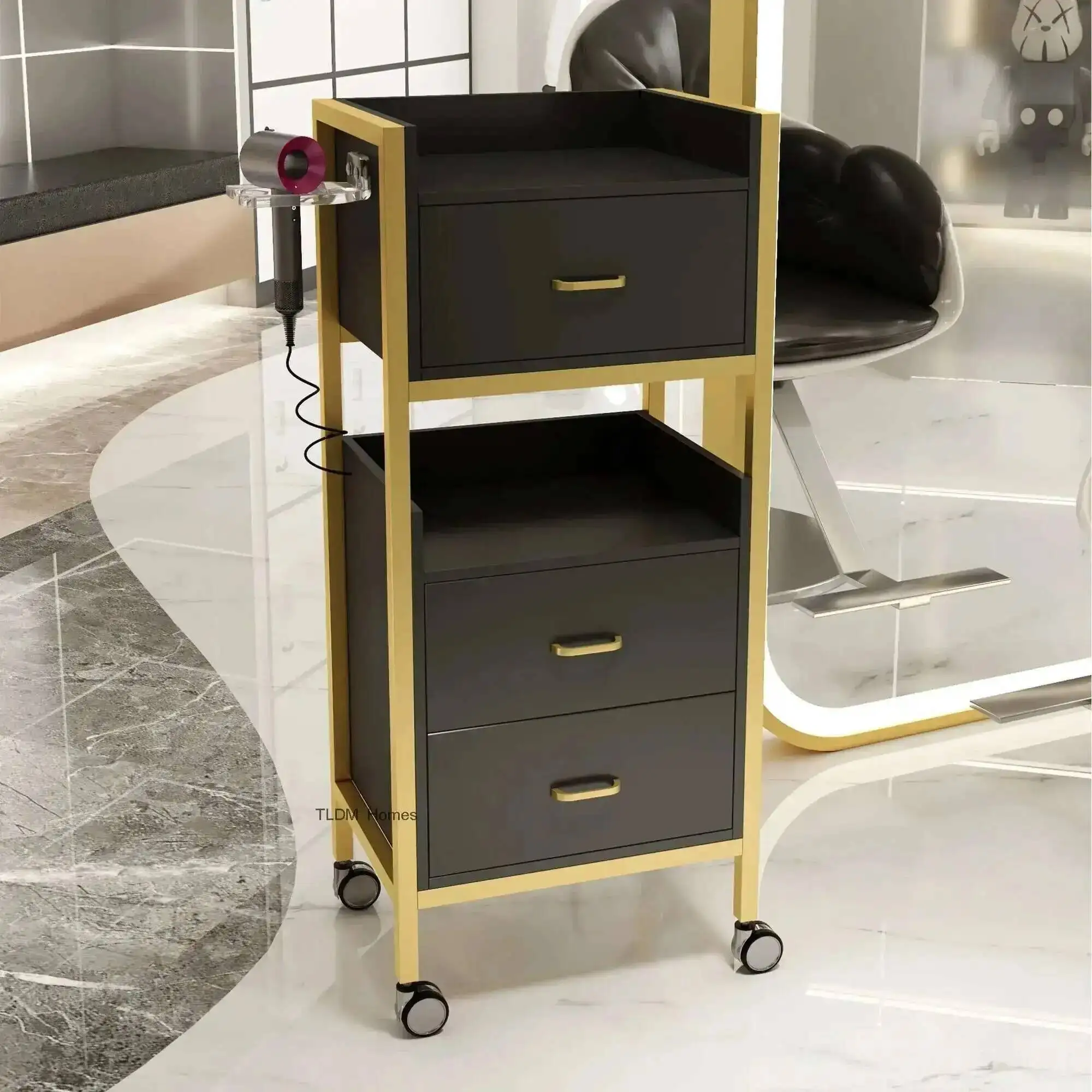 Beauty Salon Tray Auxiliary Car Wheels Cleaning Cart Professional Furniture Hairdresser Aesthetic Carrello Reception Barber New