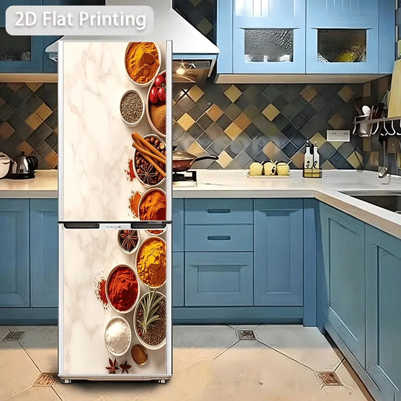 Refrigerator Sticker  Refrigerator Dishwasher Sticker, Spice Collection, Hundred Flavors of Spices, Precious Seasoning Record,