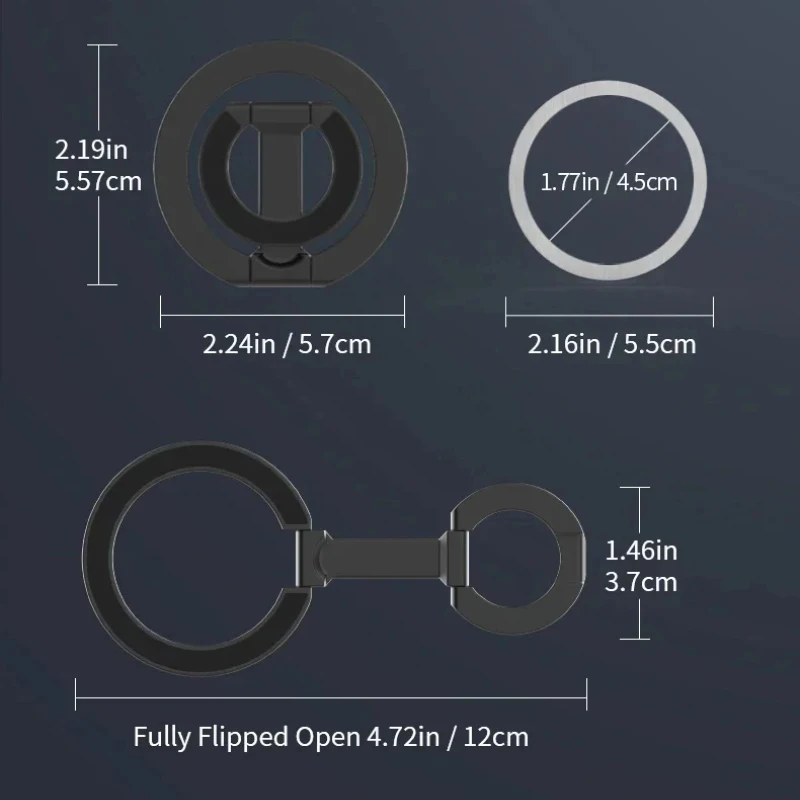 MagSafe 用両面磁気リング電話ホルダーポータブル折りたたみ携帯電話スタンドカーアクセサリーサポートブラケットグリップ