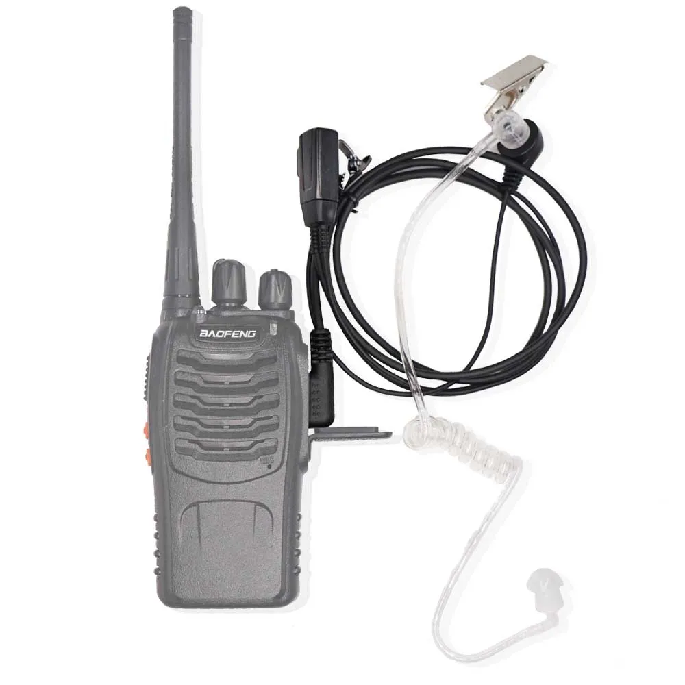 Tubo acústico de aire, auricular PPT de 2 pines para Walkie Talkie, auriculares, Radio, micrófono de garganta, Baofeng UV-5R UV82 BF888S, accesorios