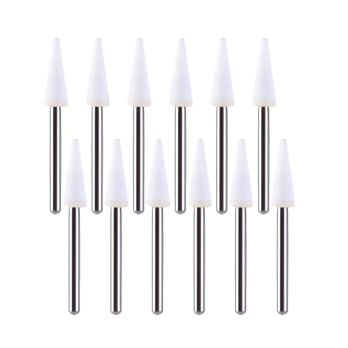JUMTOP 12Pcs/Pack Dental White Polishing Stones Flame Cone Shape FG Bur Drills Arkansas Stone FL2 CN1 RD1 Dentist Tools view 3