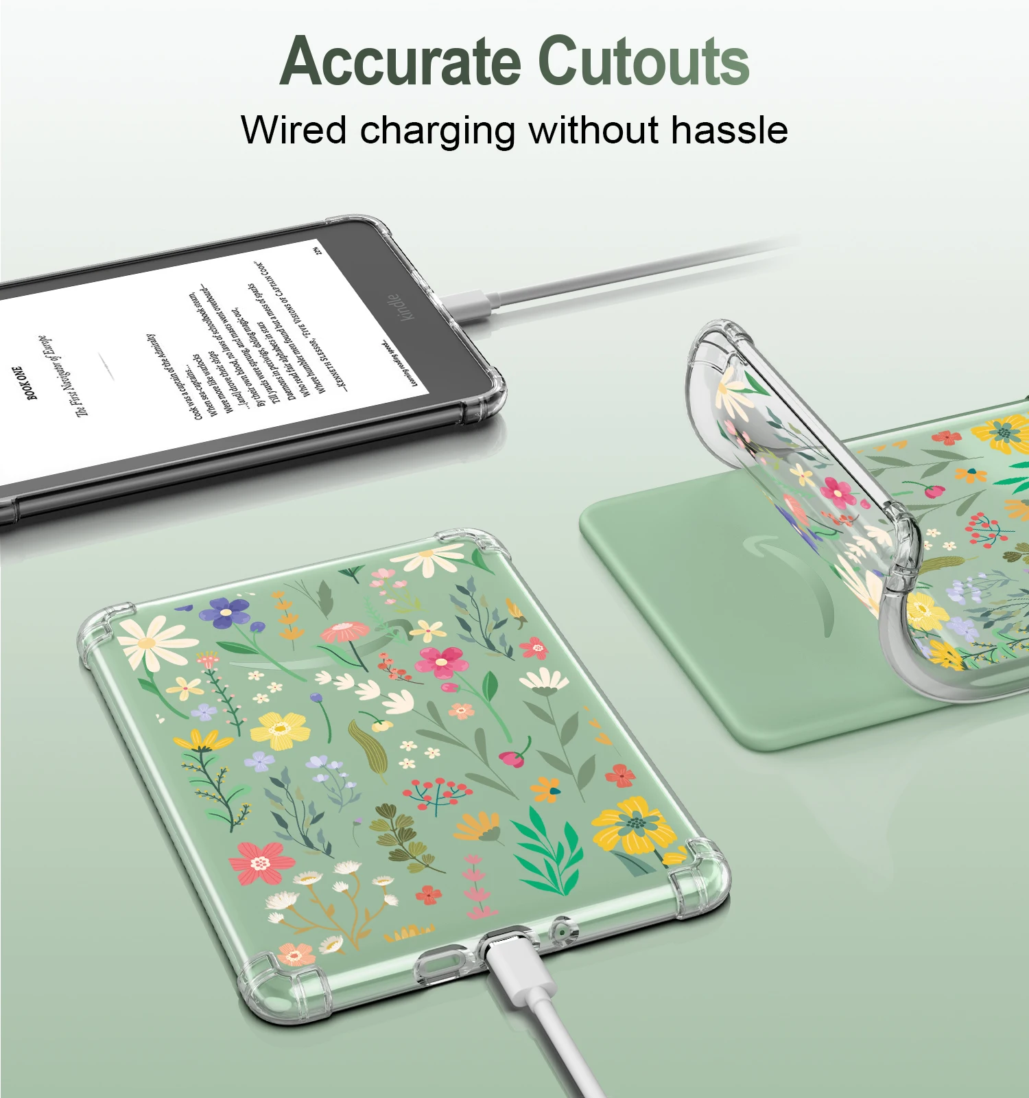 حافظة لجهاز Kindle الجديد مقاس 6 بوصات (الجيل الحادي عشر - إصدار 2024/2022)، غطاء خلفي ممتص للصدمات من مادة TPU شفافة وناعمة للغاية #4