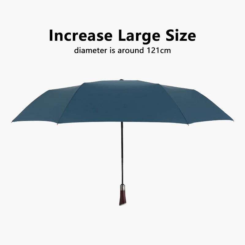 Parachase Luxury Wood Handle Umbrella Men Business Windproof Automatic Umbrella Outdoor Golf Folding Rain Big Umbrellas Brand 8K