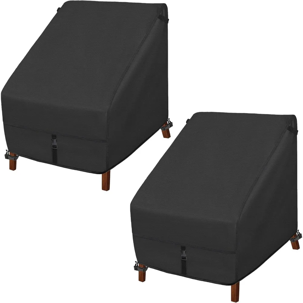 

Waterproof Outdoor Patio Chair Covers - 2-Pack for Deep Seat Lawn Chairs, Black, 30W x 33D x 34H