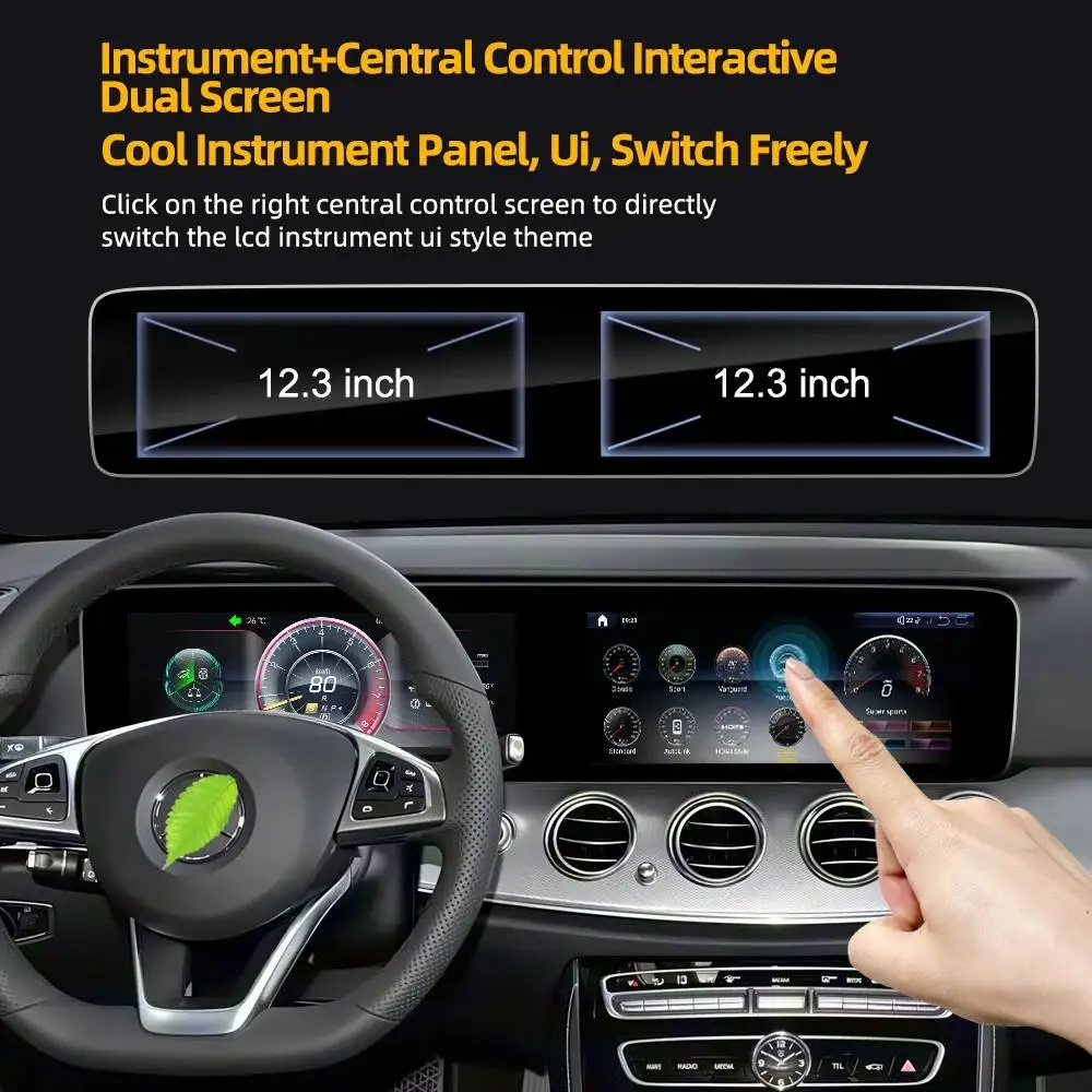 12.3” Dual Screen For Mercedes Benz Eclass W213 NTG5.0/5.5 2016-2020 Car Radio Android Video Player GPS Navigation Auto CarPlay
