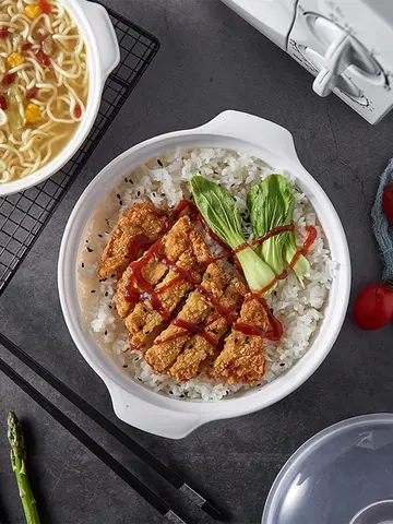 Microwave Oven Special Box Heated Soup Pot Rice Steamed Hot Steamed Buns with Lid Eco-friendly Food Grade Kitchen Tool