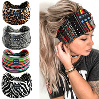 Wireless Sleeping Headphones Soft Washable Yoga Running Bluetooth Headset Headband Handsfree Music Earphone Leopard Pattern