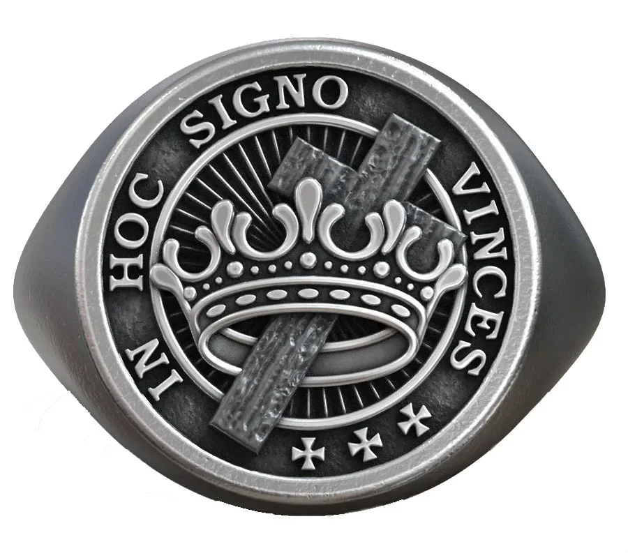 14g Crusader Templar Knight Masonic Crown Rings  Customized 925 Solid Sterling Silver Rings Many Sizes 6-12