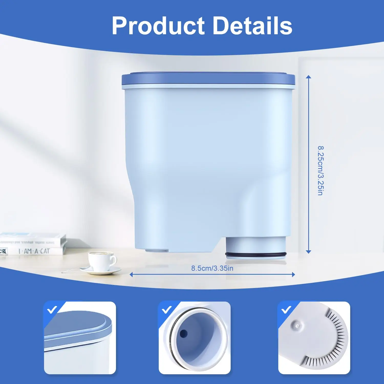 6-2 قطعة بديلة لمرشح ماكينة القهوة AquaClean Philips CA6903/10/00/01/22/47 المتوافق مع CMF009