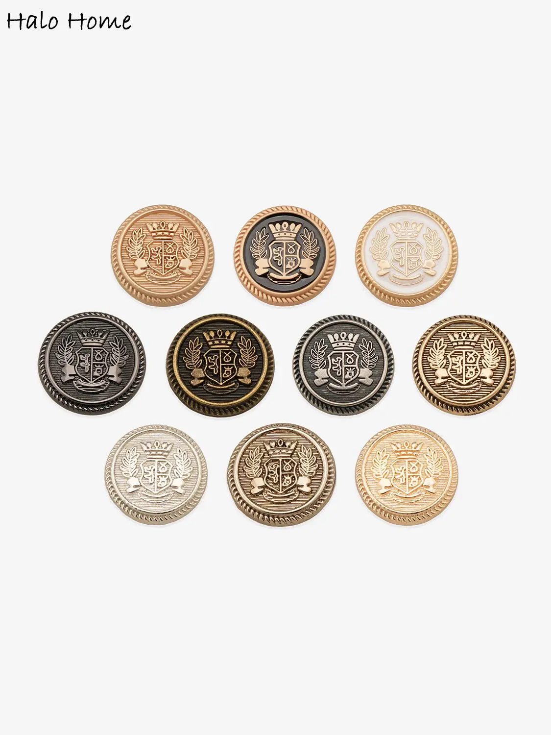 5pcs Round Carved Badge Enamel Metal Buttons Sewing Scrapbook Jacket Blazer Sweaters Gifts Crafts Handwork Clothing 15-25mm
