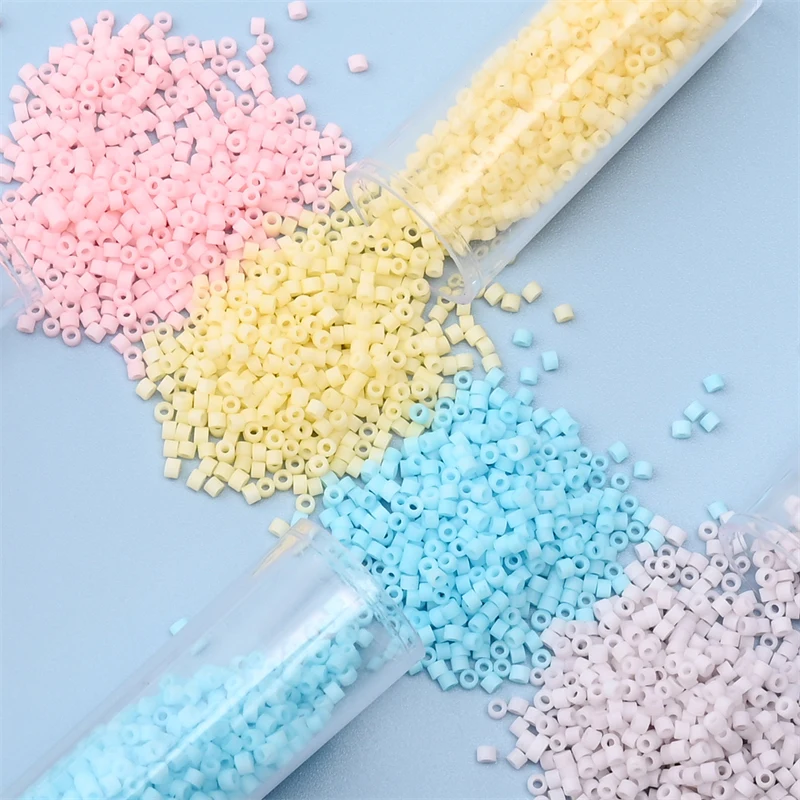 1200pcs 2mm Japanese Glass Seed Beads for Jewelry Making Diy Sewing Jewelry Accessories Cylindrical Mini Seedbeads Bottled