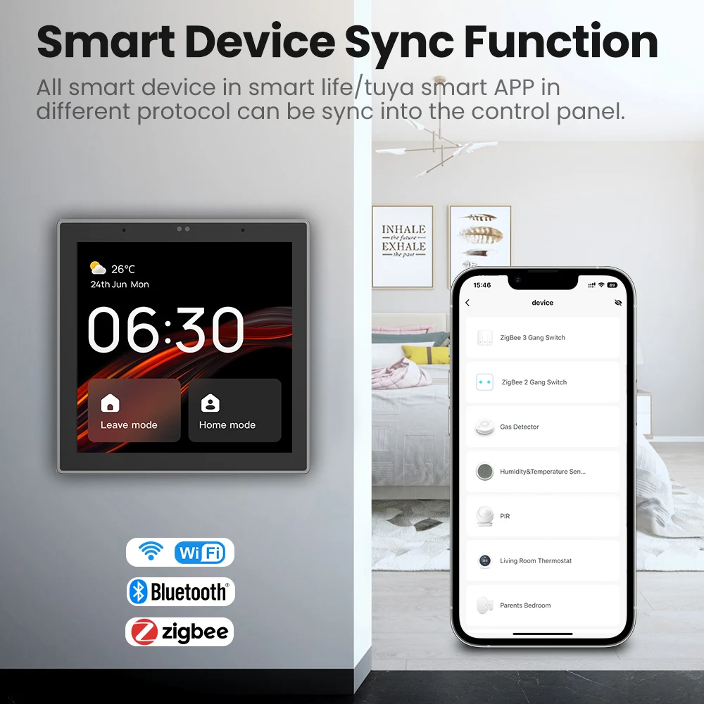 AVATTO ZigBee Smart Scene Switch,Tuya All-in-One Central Control Touch Screen Wireless Zigbee Hub