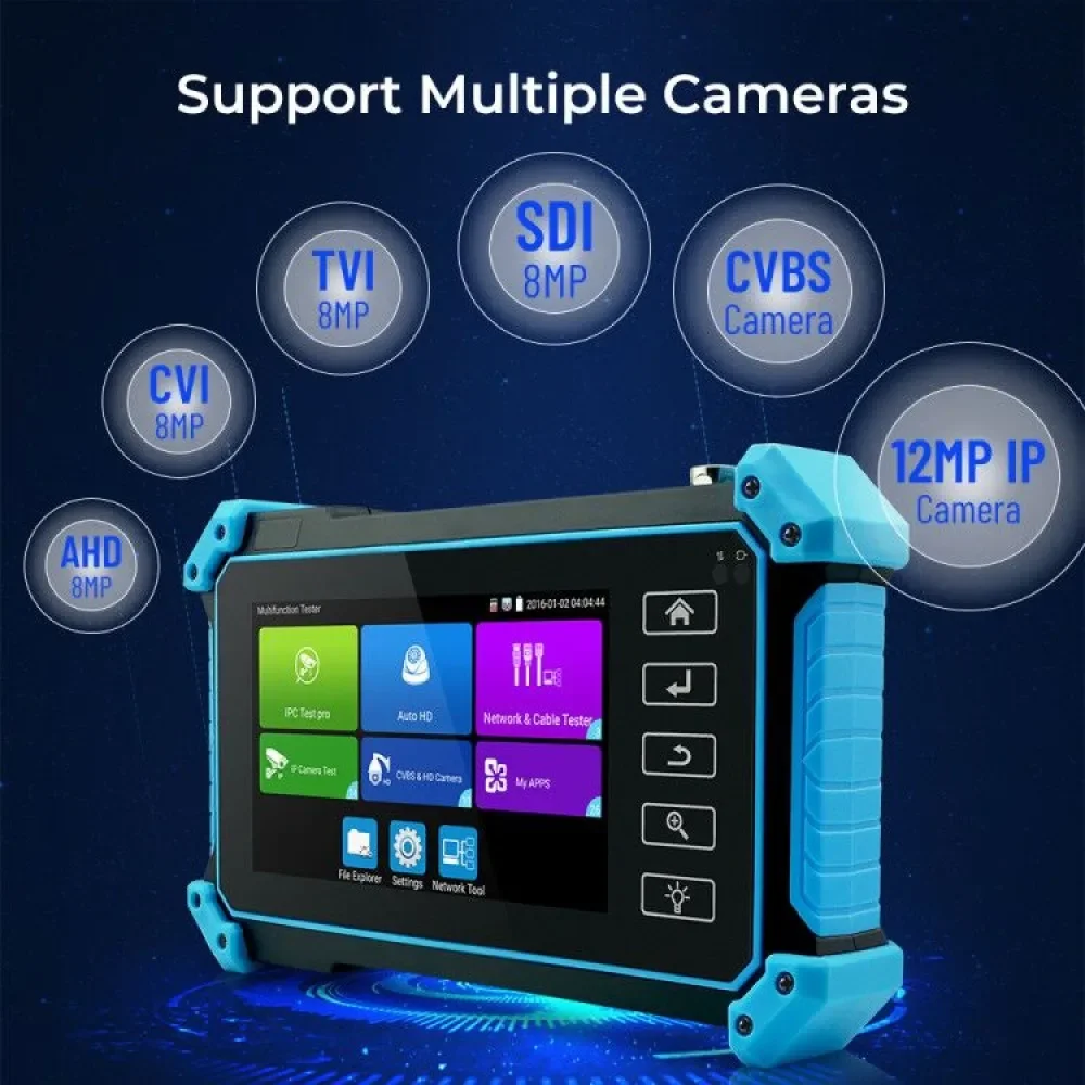 Pegatah IPC5200 4K IP CCTV Tester 8MP AHD CVI TVI SDI Analog Camera Testing H.265 Portable CCTV Monitor with HDMI VGA In/output