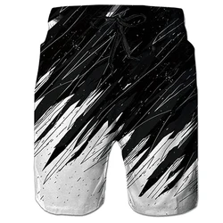 Men's Summer Beach Shorts Style Novel 3D Printed Pattern, Style Loose Fabric Soft Breathable With Elastic Straps