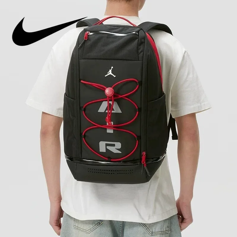 Nike Unisex Spring New Backpack Gym Bag Student Schoolbag Laptop Bag Lightweight Multi Pocket Travel Daypack JD2623009AD-003