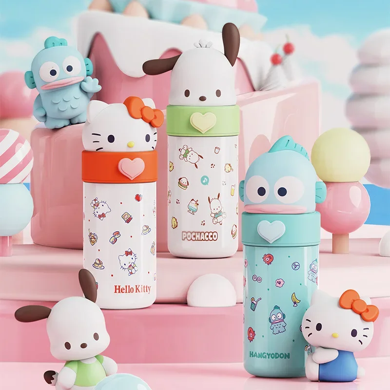 Sanrioed Kawaii كوب ماء 350 مللي سينامورولز بلدي ميلوديس أكواب الترمس أنيمي الكرتون كورومي عصير معزول زجاجة ماء لعبة الهدايا