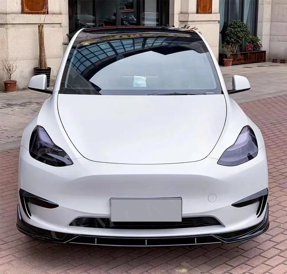 for Tesla Model Y Car Bodykit  Carbon Fiber Front Bumper Lip Rear Diffuser Side Skirts Rear Spoiler Body Kit