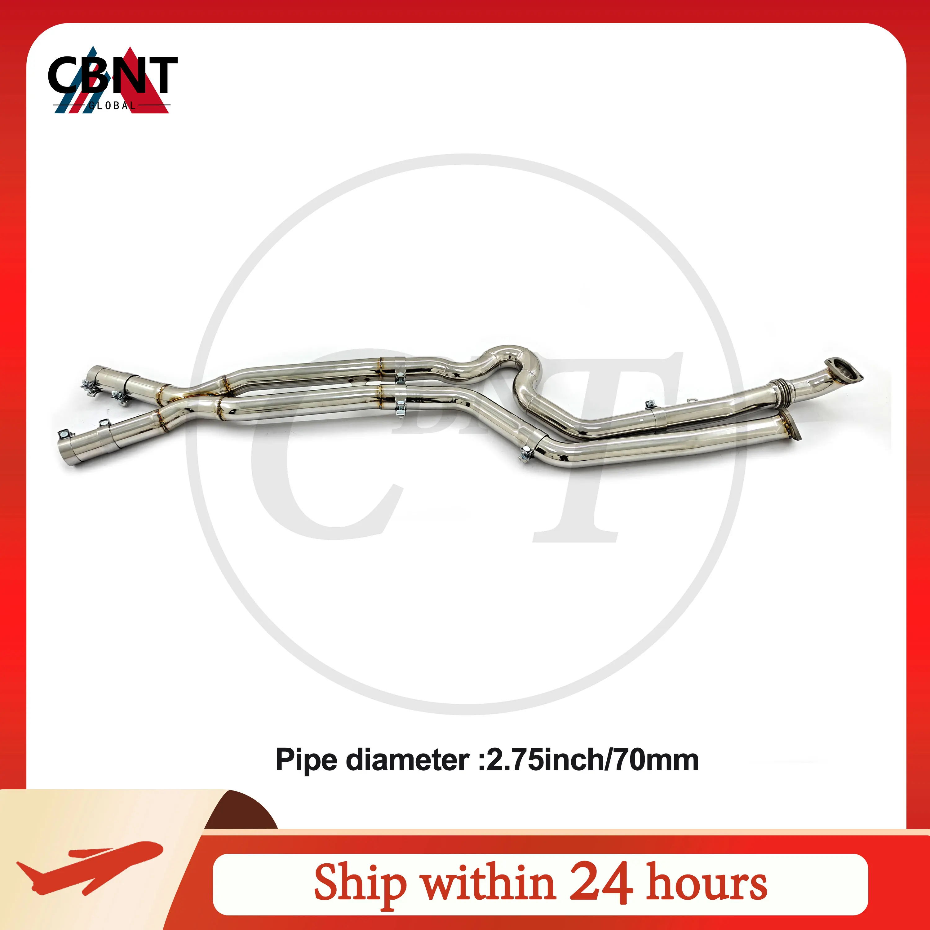 CBNT Equal Length Middle Pipes for BMW M2 M3 M4 G87 G80 G82 3.0T S58 2.75inch/70mm New Design SS304 Midpipe Exhaust Systems