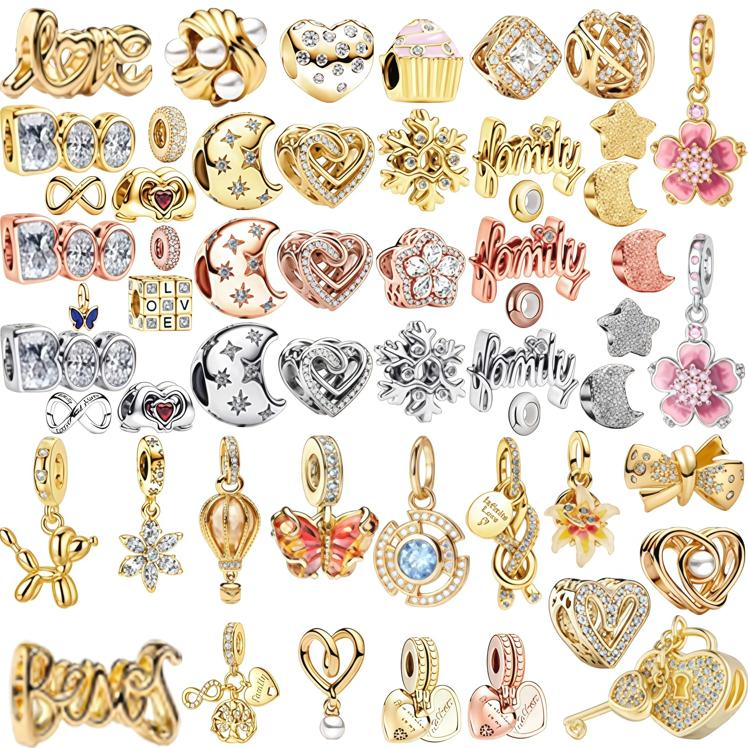 

Hot Sale Rose Maple Leaf Plum Multiple series Charm Bead Pendant Original Jewelry necklace & DIY Making Unique Series Fine Gift