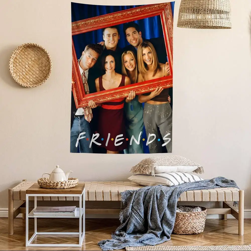 المسلسل التلفزيوني الكلاسيكي للأصدقاء مطبوعة كبيرة قماش مزخرف جداري للتعليق على الحائط بطانية ديكور منزلي