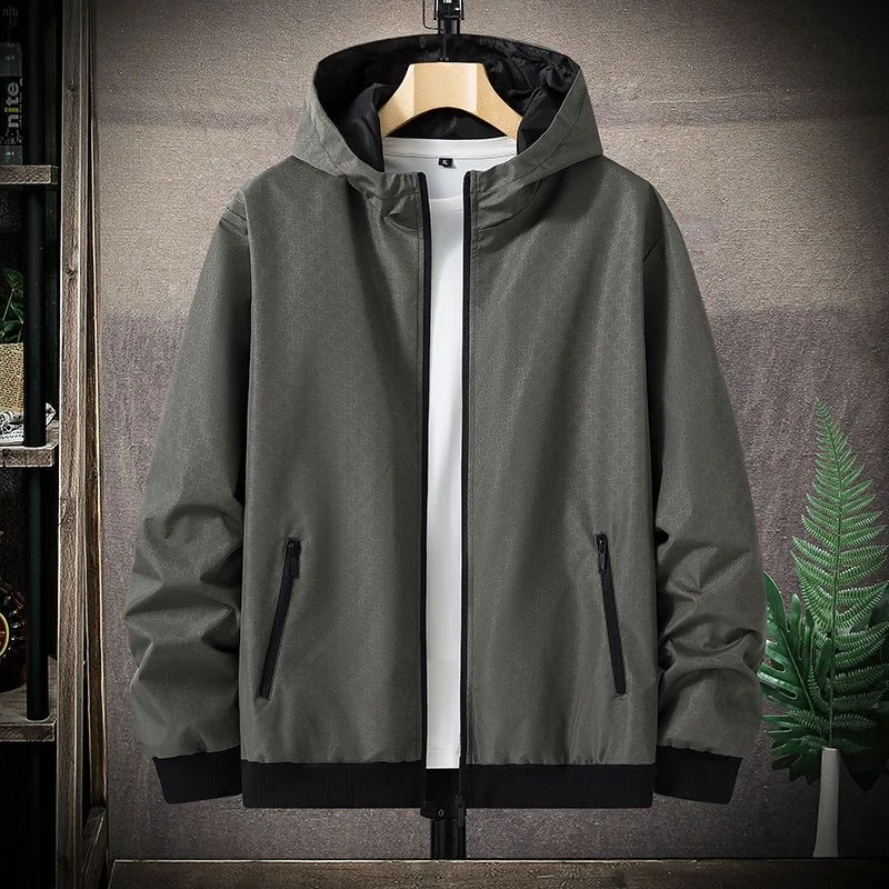 2024 Printemps et Automne Nouvelle Tendance De La Mode Imprimé Grande Taille Veste À Capuche Hommes Casual Décontracté Confortable Imperméable Manteau L-4XL