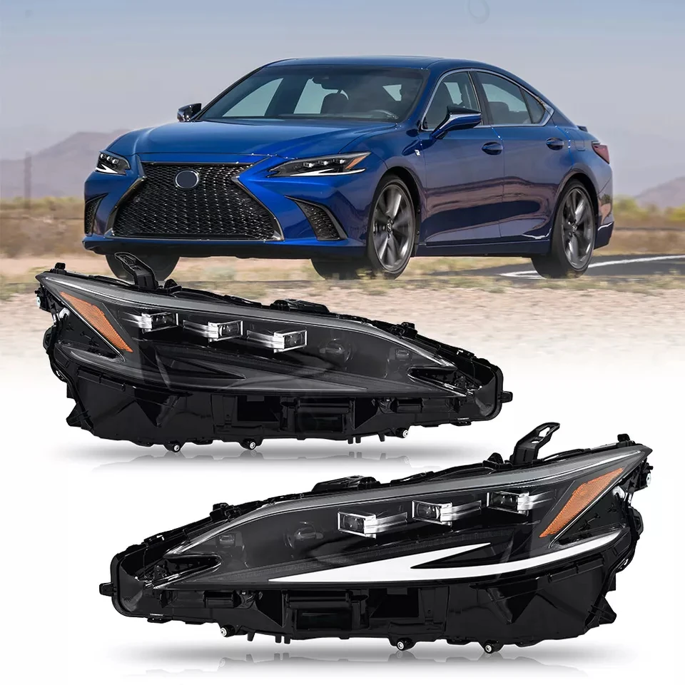 Pair Headlight Assemblies For 2018-2019-2024 Lexus ES250 ES300h ES350 LED Modified Cars Headlights With Sequential Turn Signal