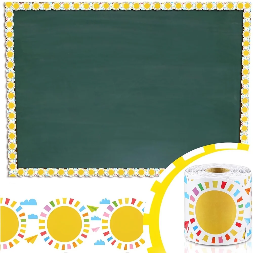 Creative Sun Bulletin Board Border Decal For Classroom Teacher Supplies Kindergarten Wall Decor Learning Room Office Station