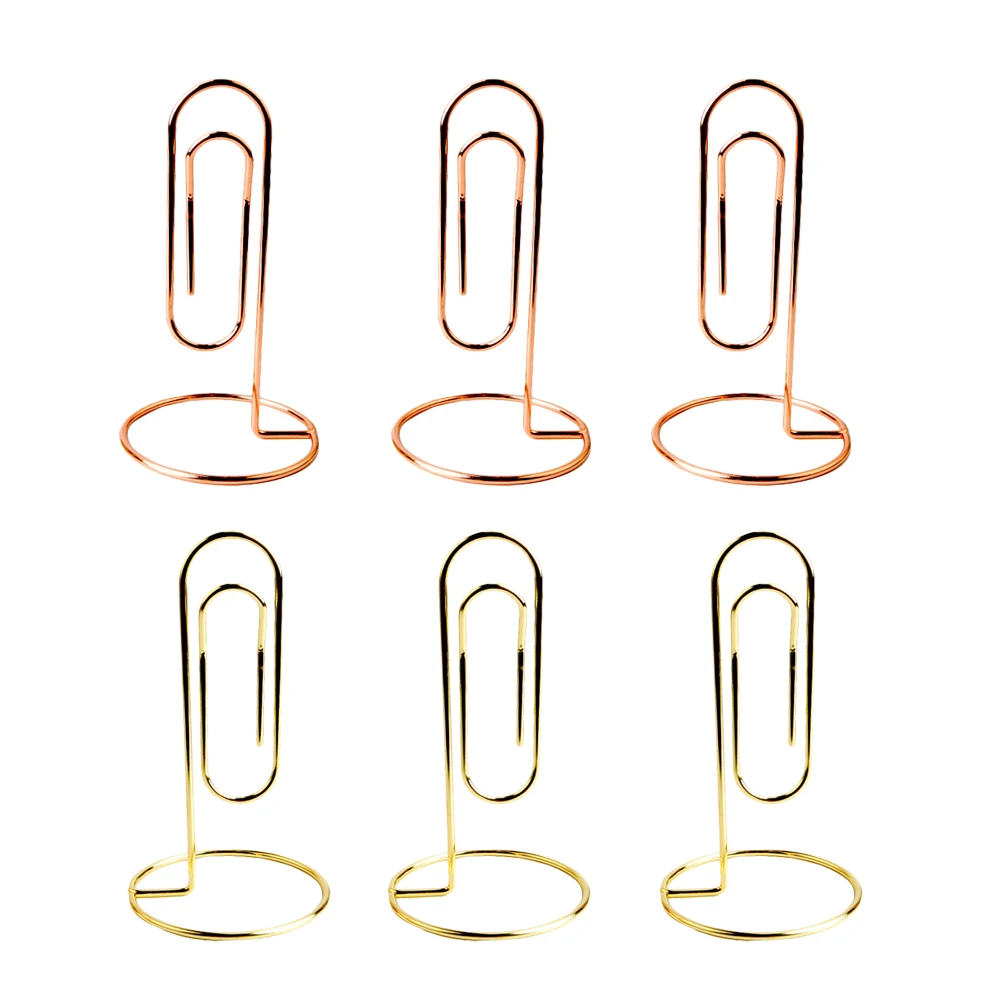 

6pcs Holders Memo Table Number Wire Paper Clips Paper Clips for Wedding Birthday Decorations Desk Accessories