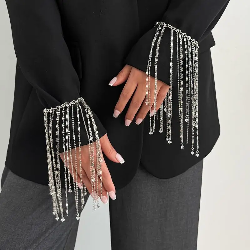 Bold Geometric Chain Bracelets for Women, Creative Long Tassel Hand Jewelry Gifts