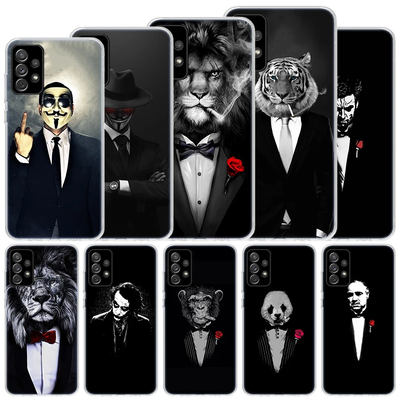 Man Suit Shirt Tie Soft Case For Samsung Galaxy A15 A14 A13 A12 A55 A54 A53 A52 Phone Cover A35 A32 A33 A25 A23 A22 A05S A04S Ga