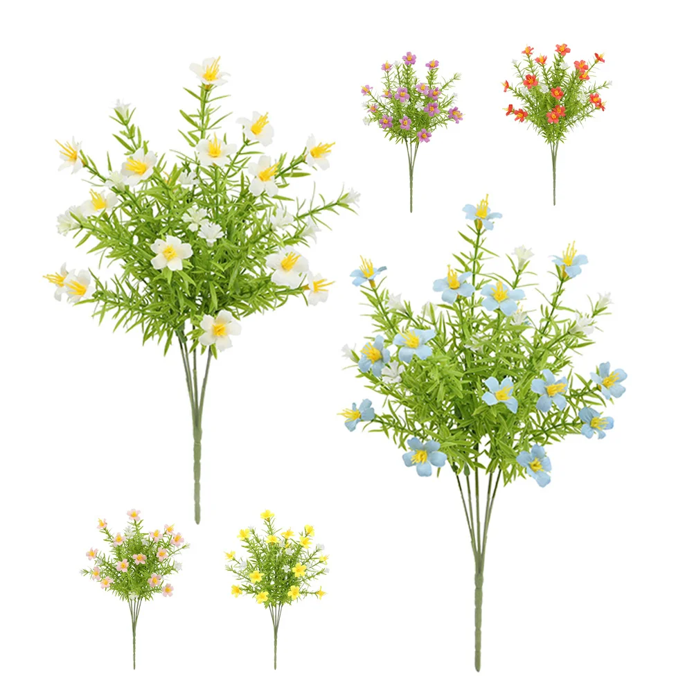 

6Pcs Artificial Daisy Branches Realistic Fake Flowers Picks for Wedding Decoration Bride Flower Bouquet Vivid Floral