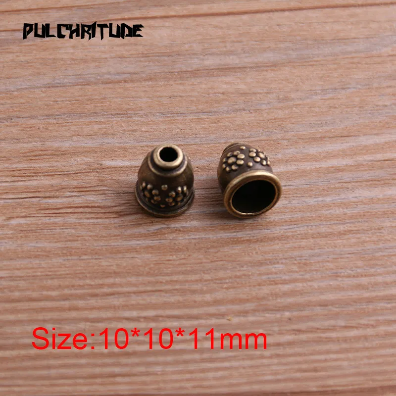 16pcs 10*10*11mm Two Color Retro Bead Caps Charm Hollow Flower  Pendants Jewelry Accessories DIY Receptacle Charms