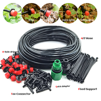 15M-30M DIY Greenhouse Garden Watering Kit, Automatic Drip Irrigation System with Adjustable Micro Drippers
