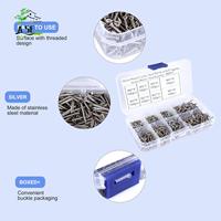A05E-800Pcs Stainless Steel Self Tapping Screw Assortment Kit Lock Nut Wood Thread Nail Screw Sets M2