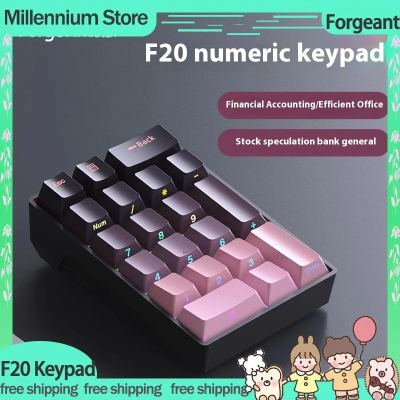

Forgeant F20 Mechanical Keypad Mini Wired Numeric Keypads 20Keys Customized ABS Keycaps USB PC Gamer Accessories Number Pads