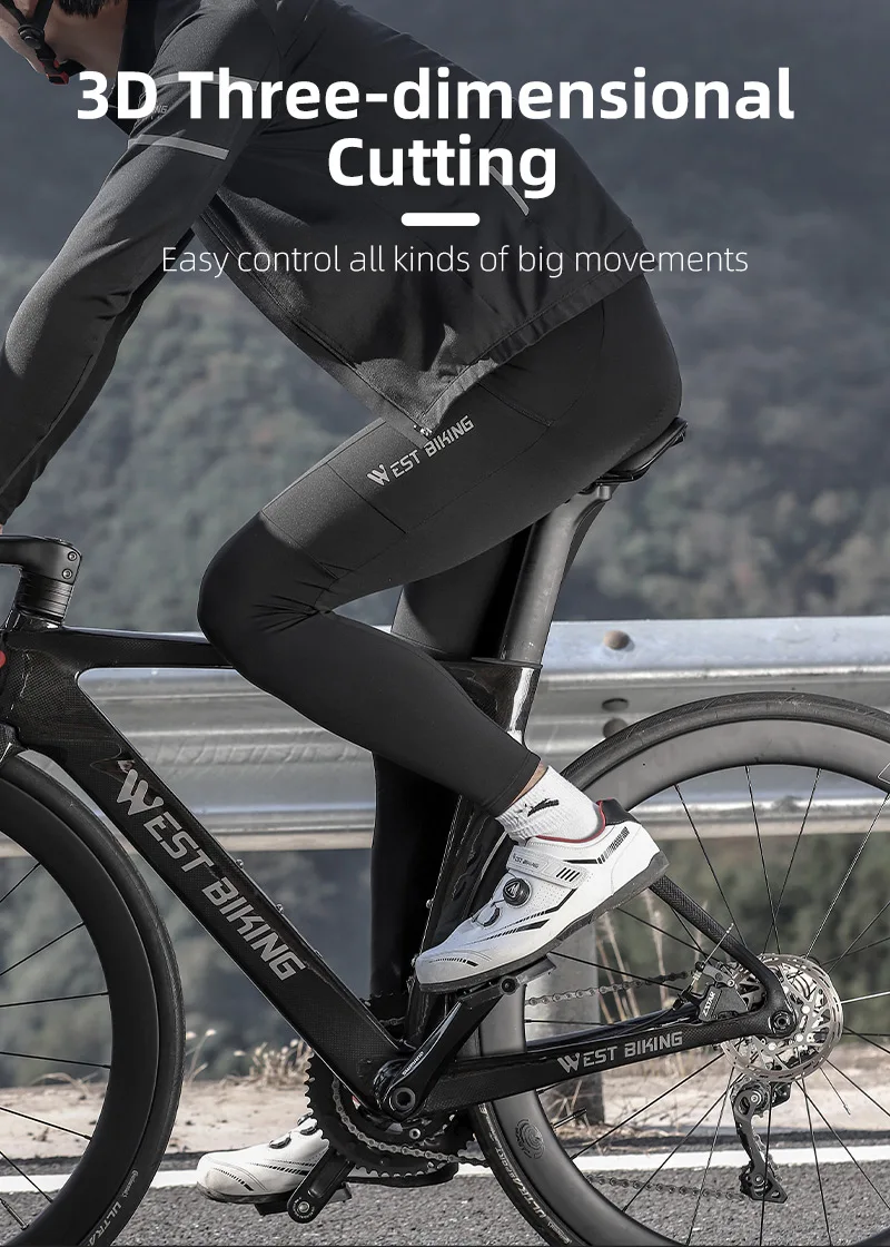 WEST BIKING Herren Radsport-Trägerhose mit 3D-Stoßdämpfendem Schwammpolster, atmungsaktivem Mesh, breiten Trägern, reflektierend, warm, thermisch. – Detail 10