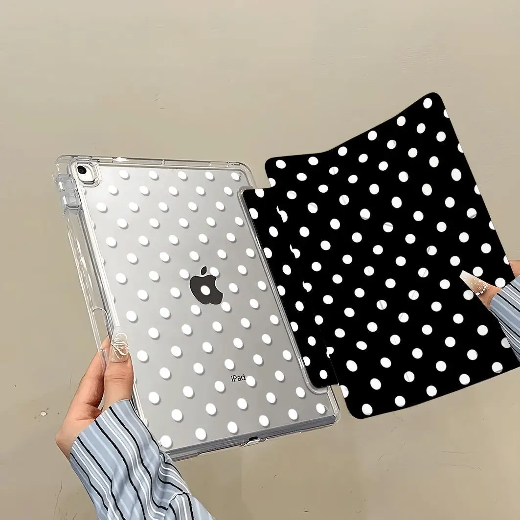 Polka Dot Table Case For iPad 5/6th 7/8/9th Pro1112.9in 13 M4 9.7 10.2 10 11th iPad MINI 6 7 Air 4 5 6 7 Cover Trifold Case