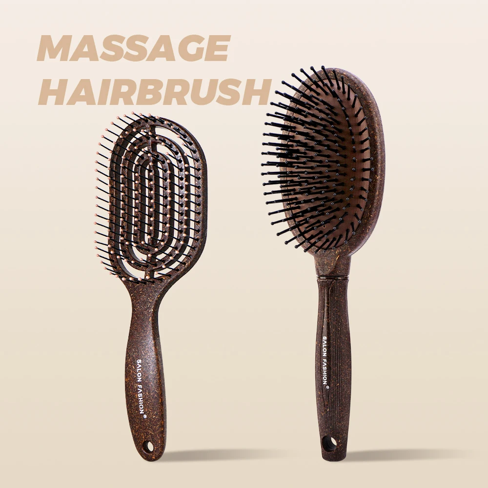 Vented Quick-Dry Detangling Comb & Oval Air-Cushion Massage Brush Anti-Static Anti-Tangle Hair-Protecting Styling Tools