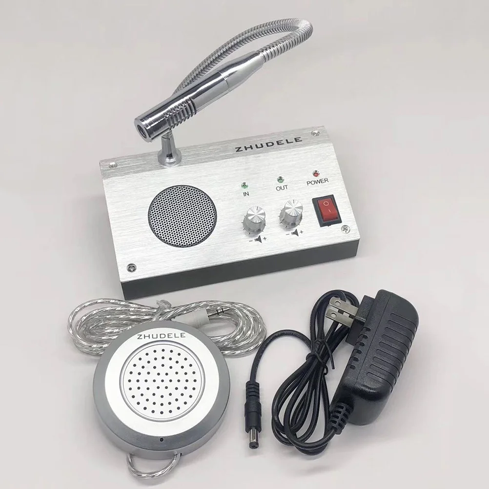 

Dual-Way Audio For Bank Counter Window Station Anti-Interference Clear Sound Metal Tube Microphone Counter Intercom Window